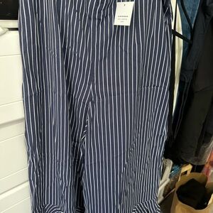 Club Monaco Navy Striped Women's Pants with flare bottom new with tags